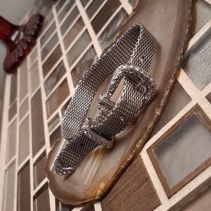 Vintage Silver Mesh Buckle Bracelet
